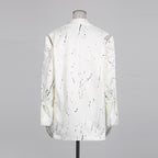 Hollow print straight button small suit