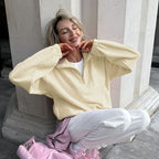 French simple lazy style sports sweatshirt