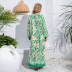 Pullover V-neck sexy printed pendulum long-sleeved dress