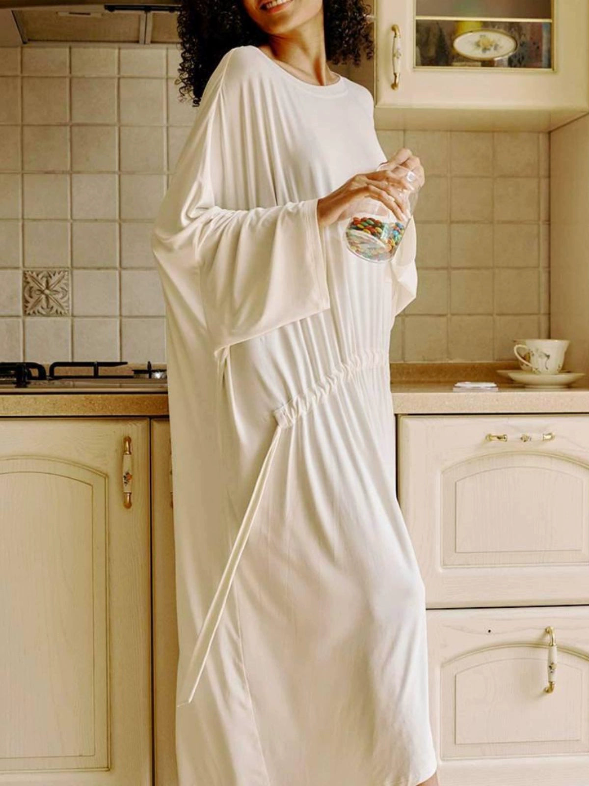 Wide-Fit Batwing Dress