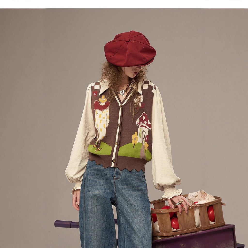 Splicing knitted sweater