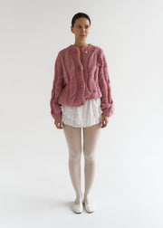 Solid gold buttoned sweater cardigan