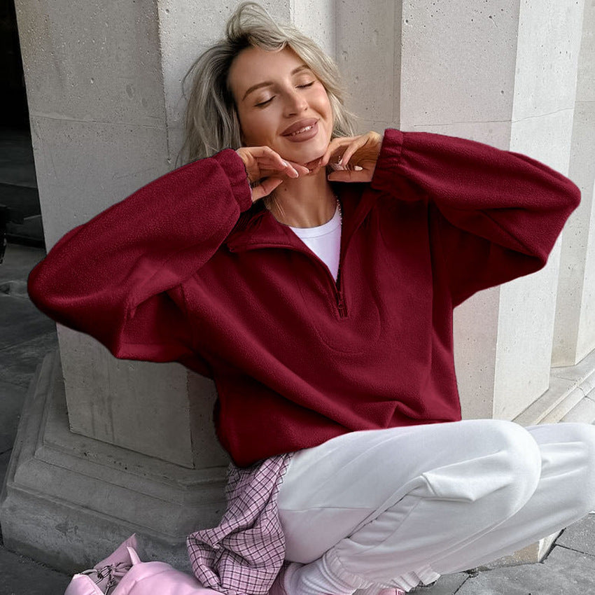 French simple lazy style sports sweatshirt