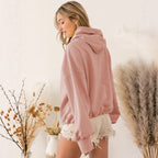 Hoodie Zipper Drawstring Long Sleeve Top