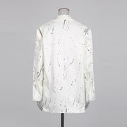 Hollow print straight button small suit