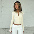 Knitted long-sleeved cardigan