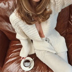 Solid color irregular knitted sweater