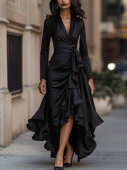 Autumn new v-neck waist load
