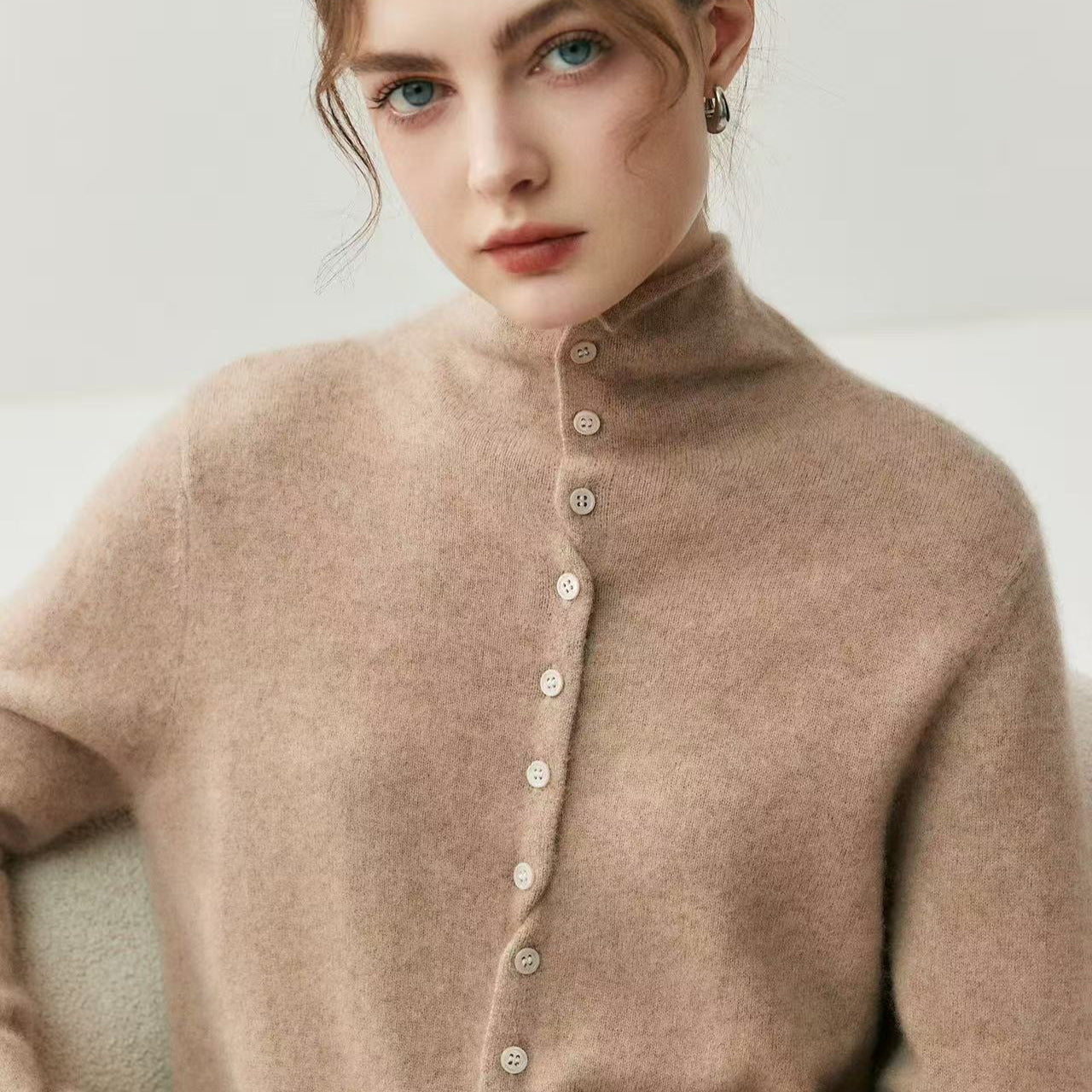 Cashmere Knitted Cardigan Bottom Sweater