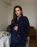 Solid color knitted cardigan sweater