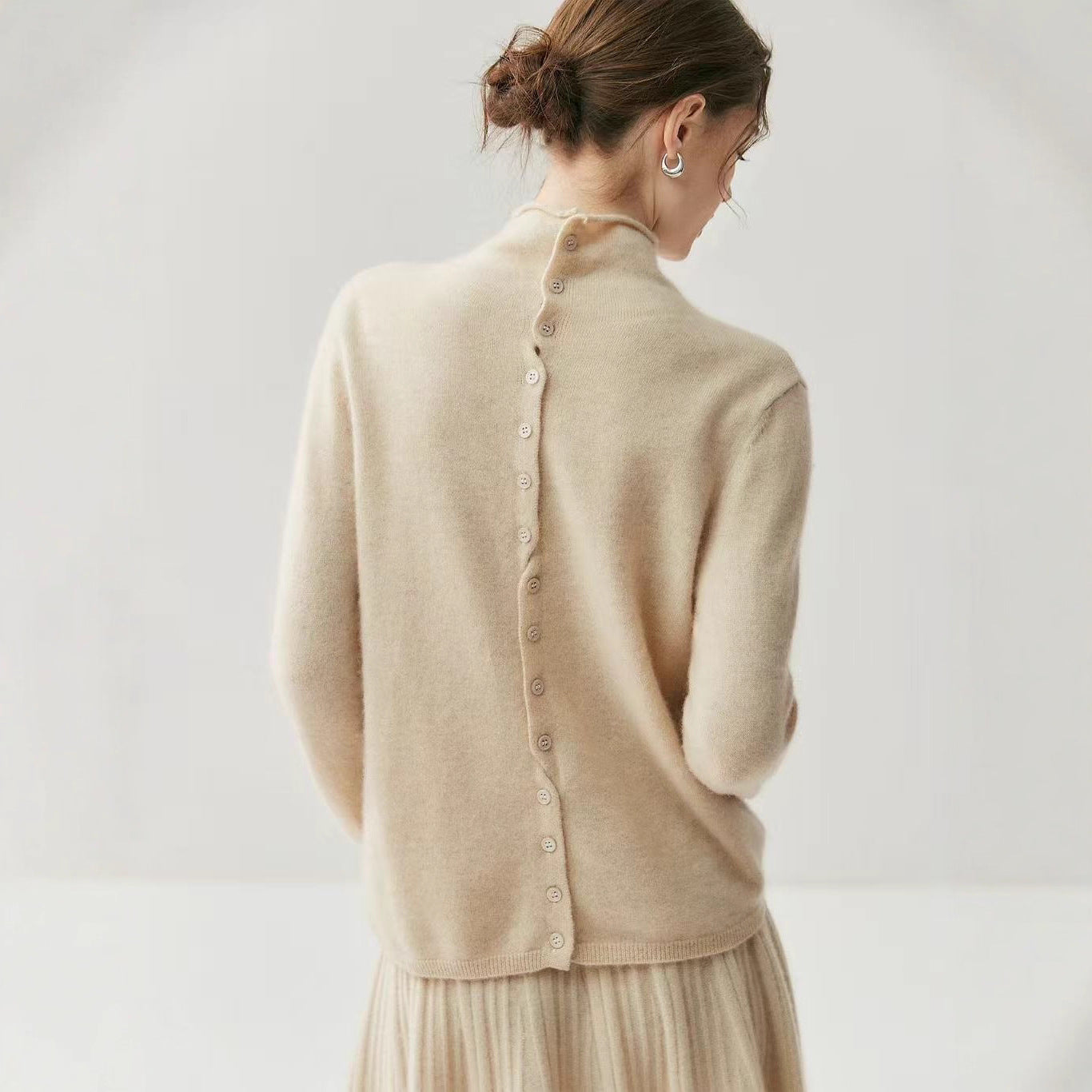 Cashmere Knitted Cardigan Bottom Sweater