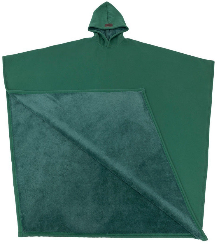 Punk loose hooded button-up woolen loose cape top