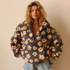 Fashion sweater warm fleece flower woman