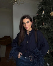 Solid color knitted cardigan sweater