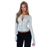 Knitted long-sleeved cardigan