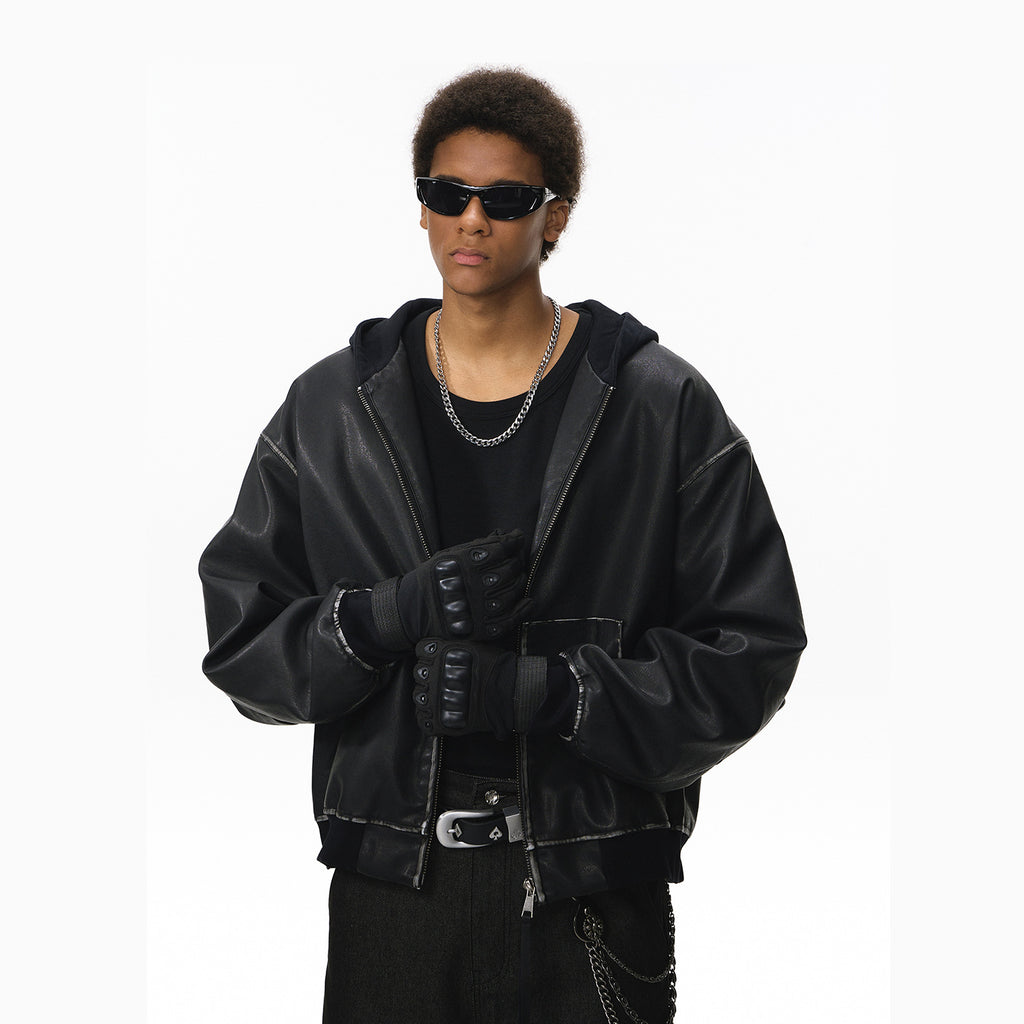 New product old patchwork hooded jacket man