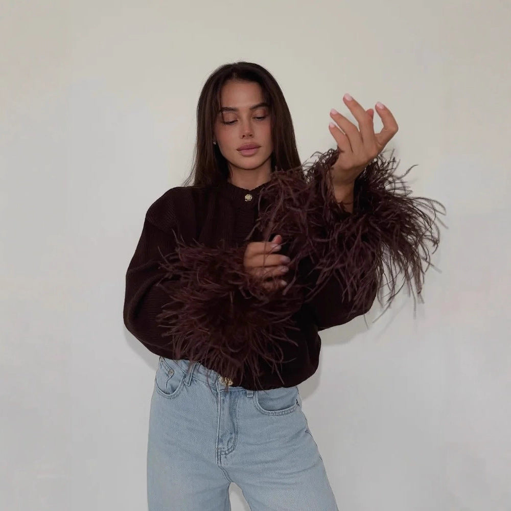 Solid color knitted cardigan sweater