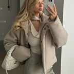 Stand up collar long-sleeved cotton clothes