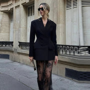 Slim suit lace skirt
