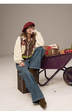 Splicing knitted sweater