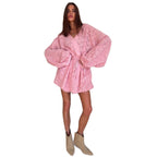Hollow lace-up bathrobe