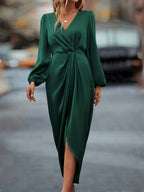 Bubble Sleeve Irregular Long Sleeve Dress