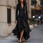 Autumn new v-neck waist load