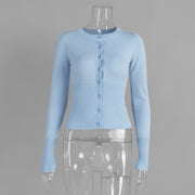Knitted long-sleeved cardigan