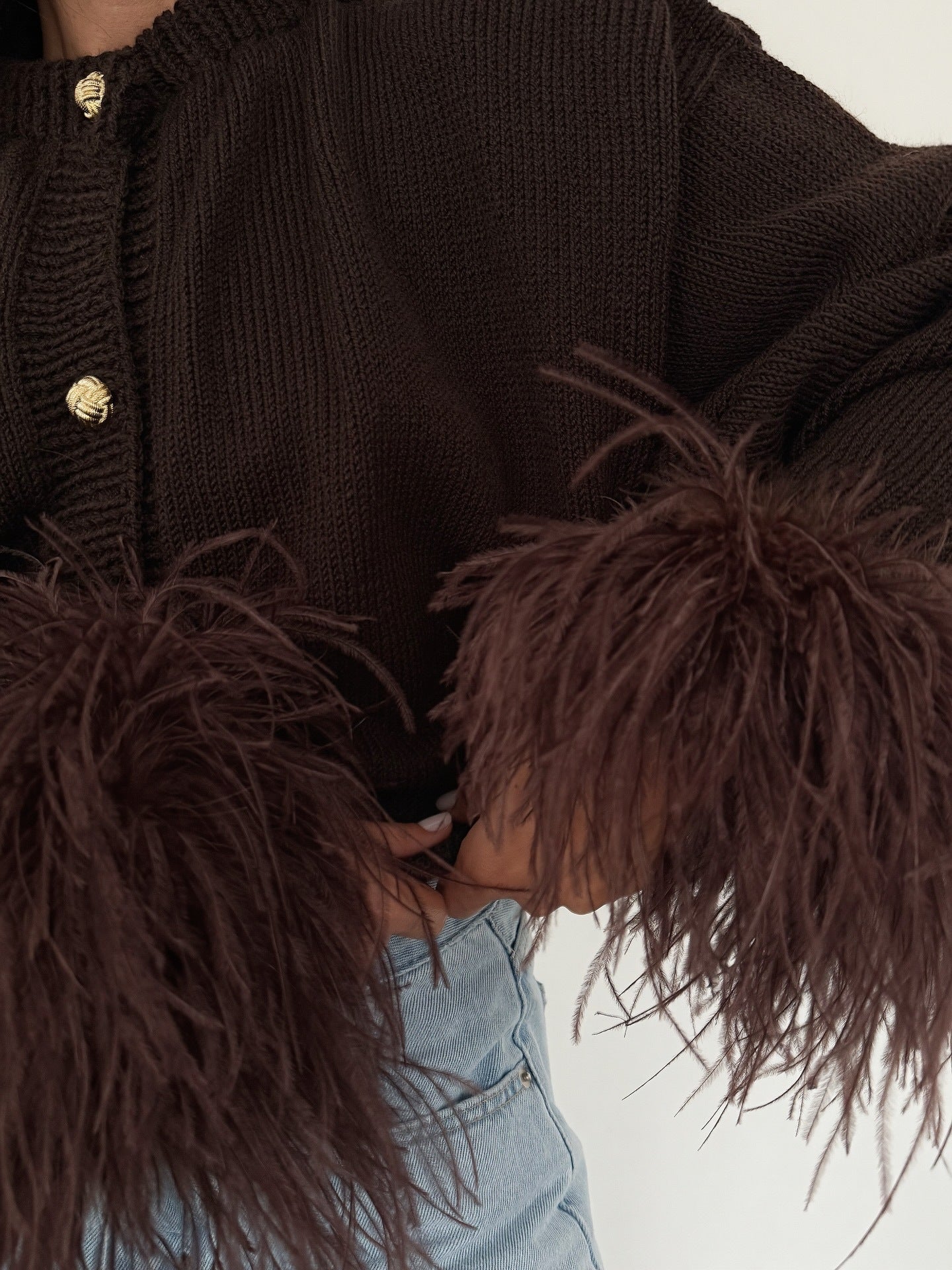 Splicing cardigan sweater