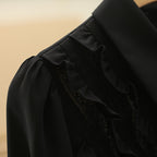 Solid color fungus edge slim dress