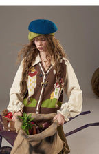 Splicing knitted sweater