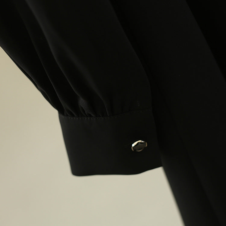 Solid color fungus edge slim dress