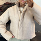 Stand up collar long-sleeved cotton clothes