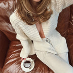 Solid color irregular knitted sweater