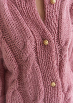 Solid gold buttoned sweater cardigan