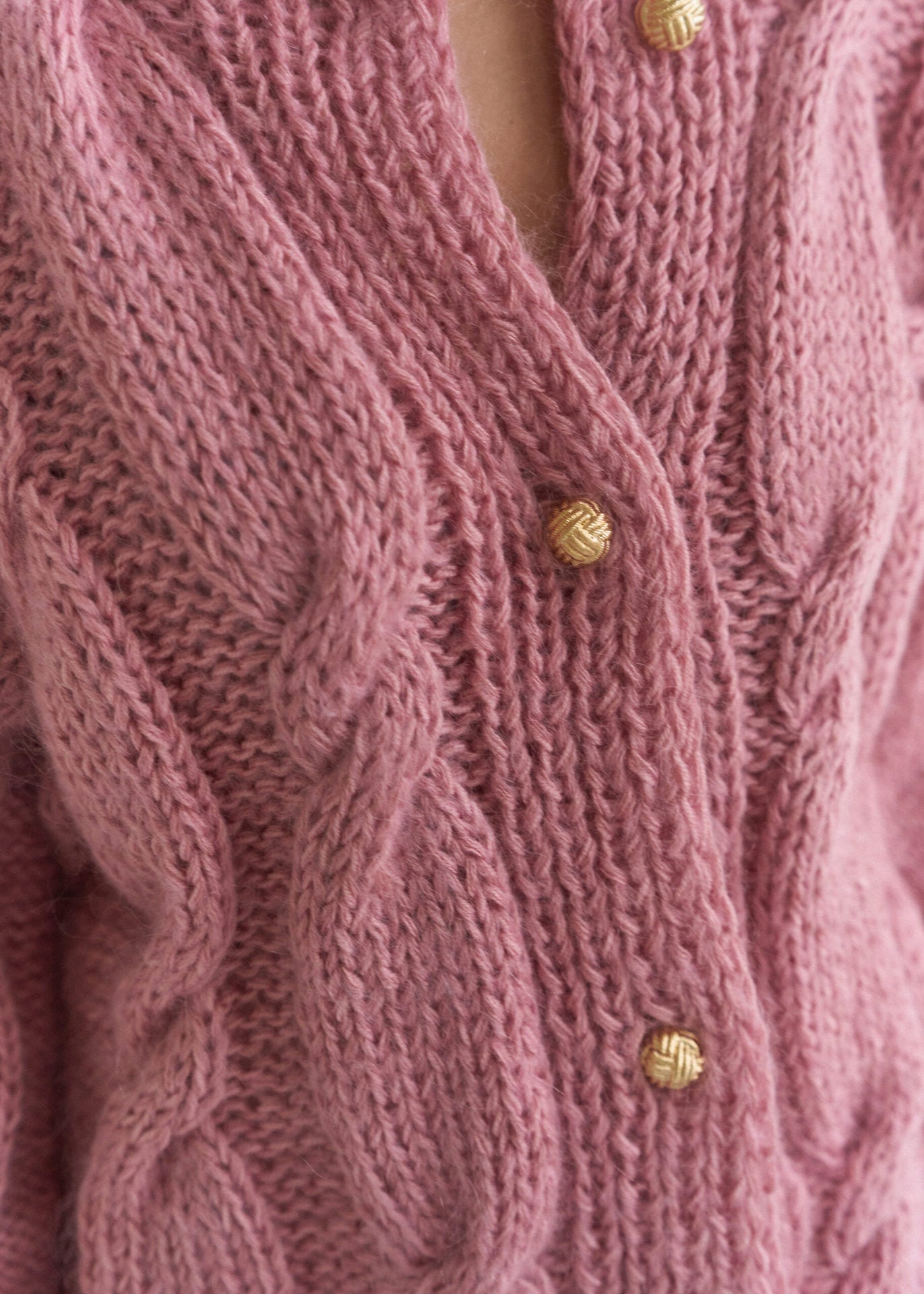 Solid gold buttoned sweater cardigan