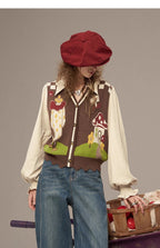 Splicing knitted sweater