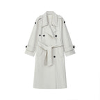 Khaki trench coat medium and long trench coat