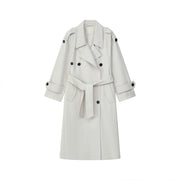 Khaki trench coat medium and long trench coat