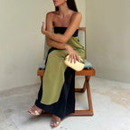 Sleeveless off the shoulder tube top sexy halter print dress