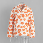 Fashion sweater warm fleece flower woman