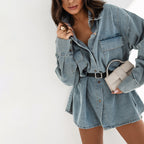 Long Sleeve Retro Loose Denim Shirt