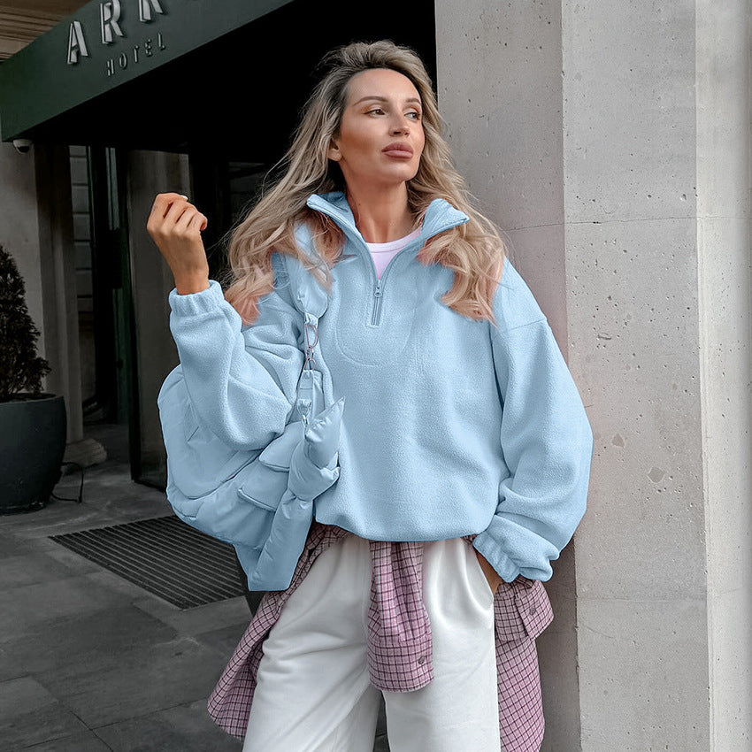 French simple lazy style sports sweatshirt