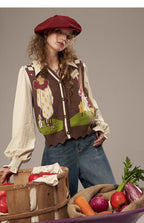 Splicing knitted sweater