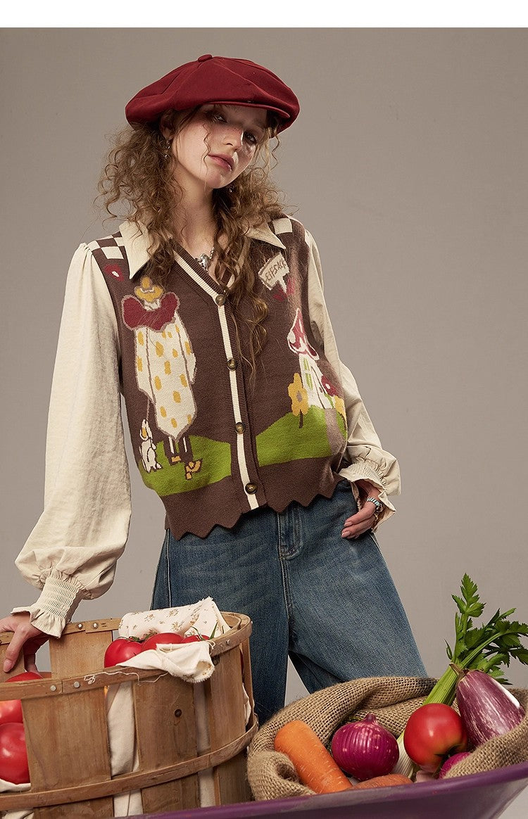 Splicing knitted sweater