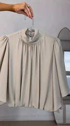 Turtleneck top straight trousers nine-point trousers