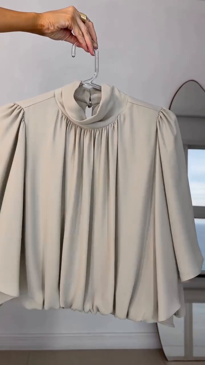 Turtleneck top straight trousers nine-point trousers