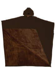 Punk loose hooded button-up woolen loose cape top
