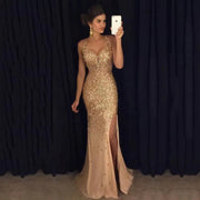 New slit broken foil dress long skirt evening dress – Nap Loungewear Dresses