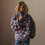 Fashion sweater warm fleece flower woman